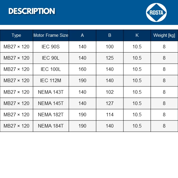 Chân đế động cơ ROSTA MB 27