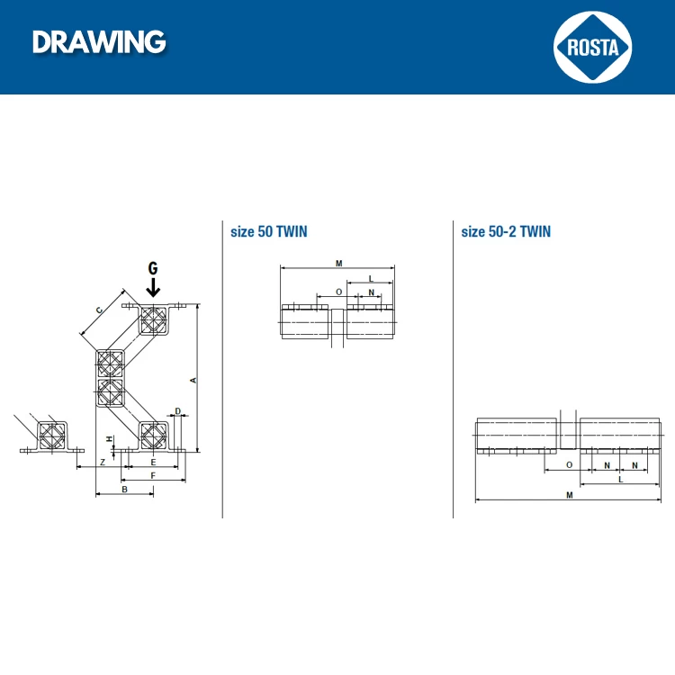 Gối đỡ giảm chấn ROSTA AB TWIN