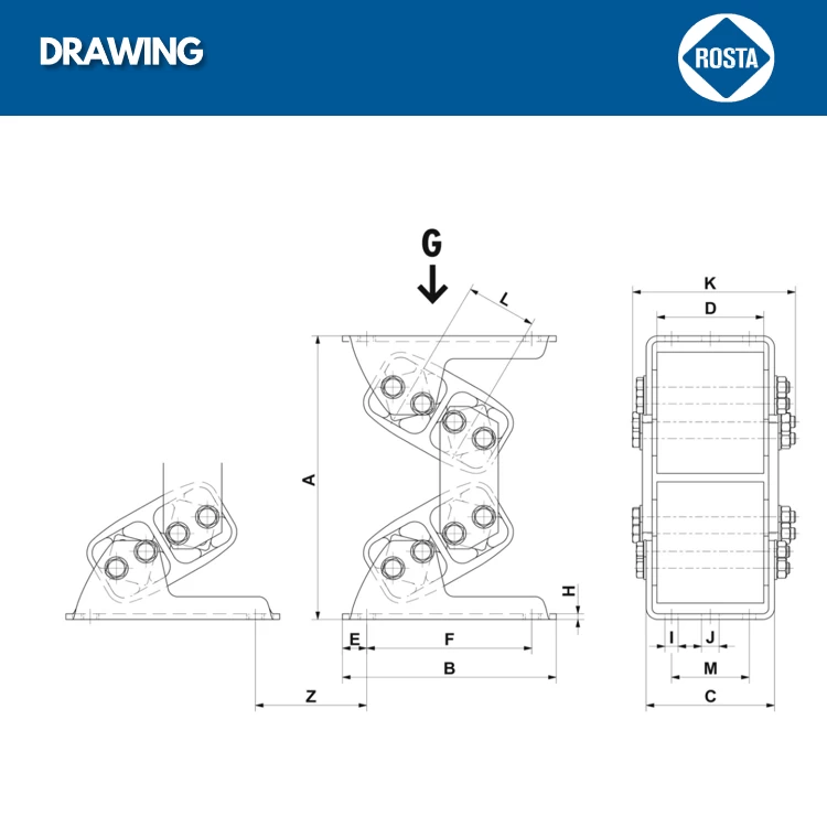 Gối đỡ giảm chấn ROSTA AB - D