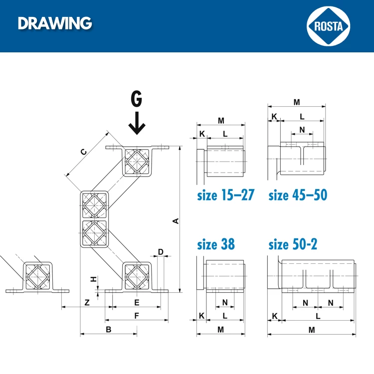 Gối đỡ giảm chấn ROSTA  ABI