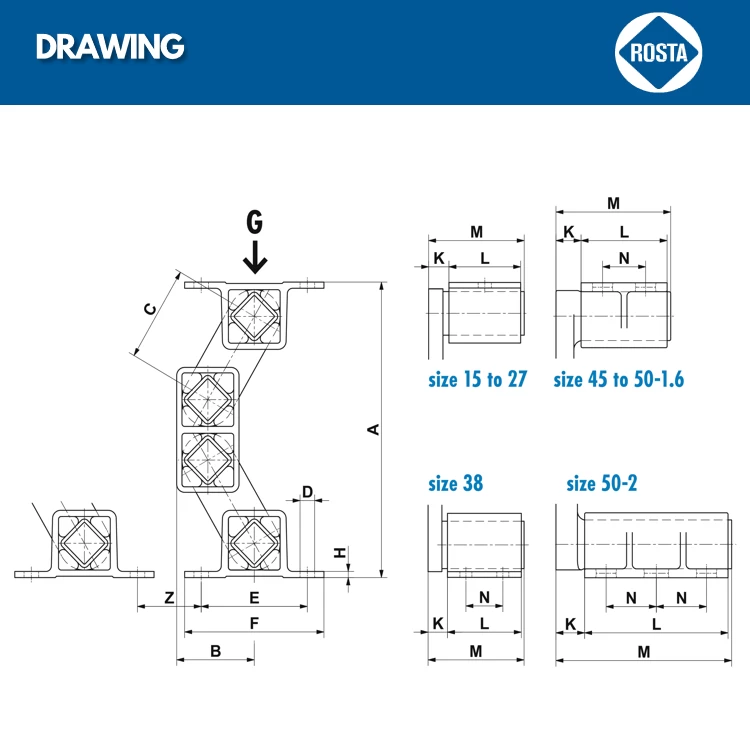 Gối đỡ giảm chấn ROSTA ABI - HD