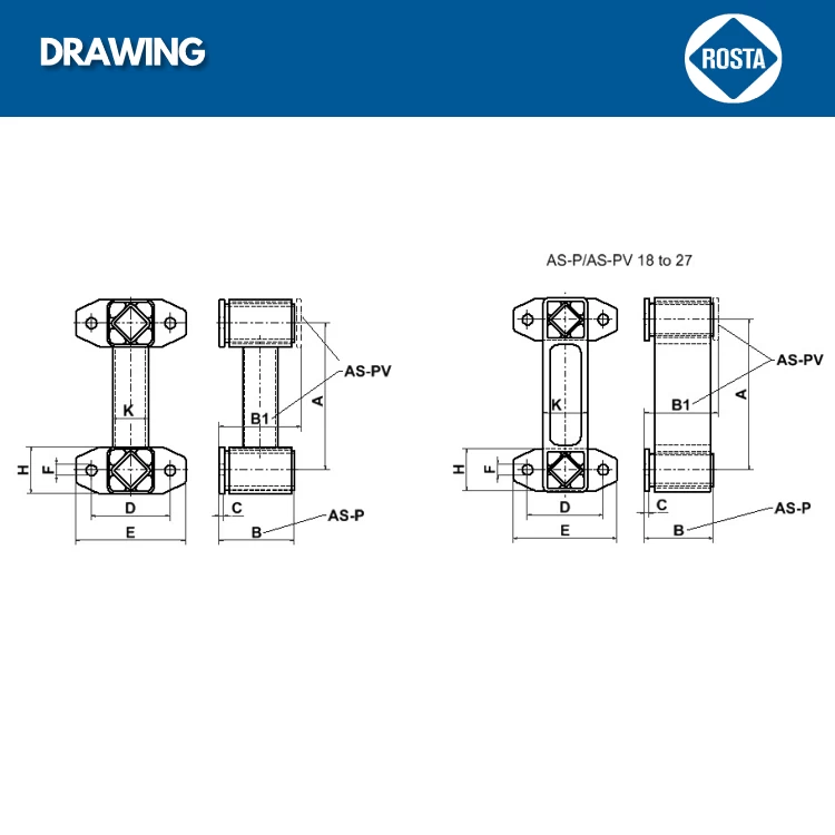 Gối đỡ giảm chấn ROSTA AS - PV