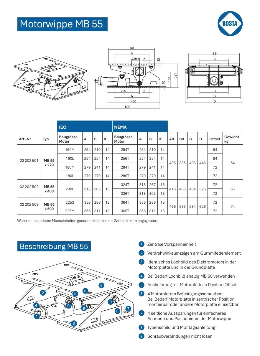 Chân đế động cơ ROSTA MB 55
